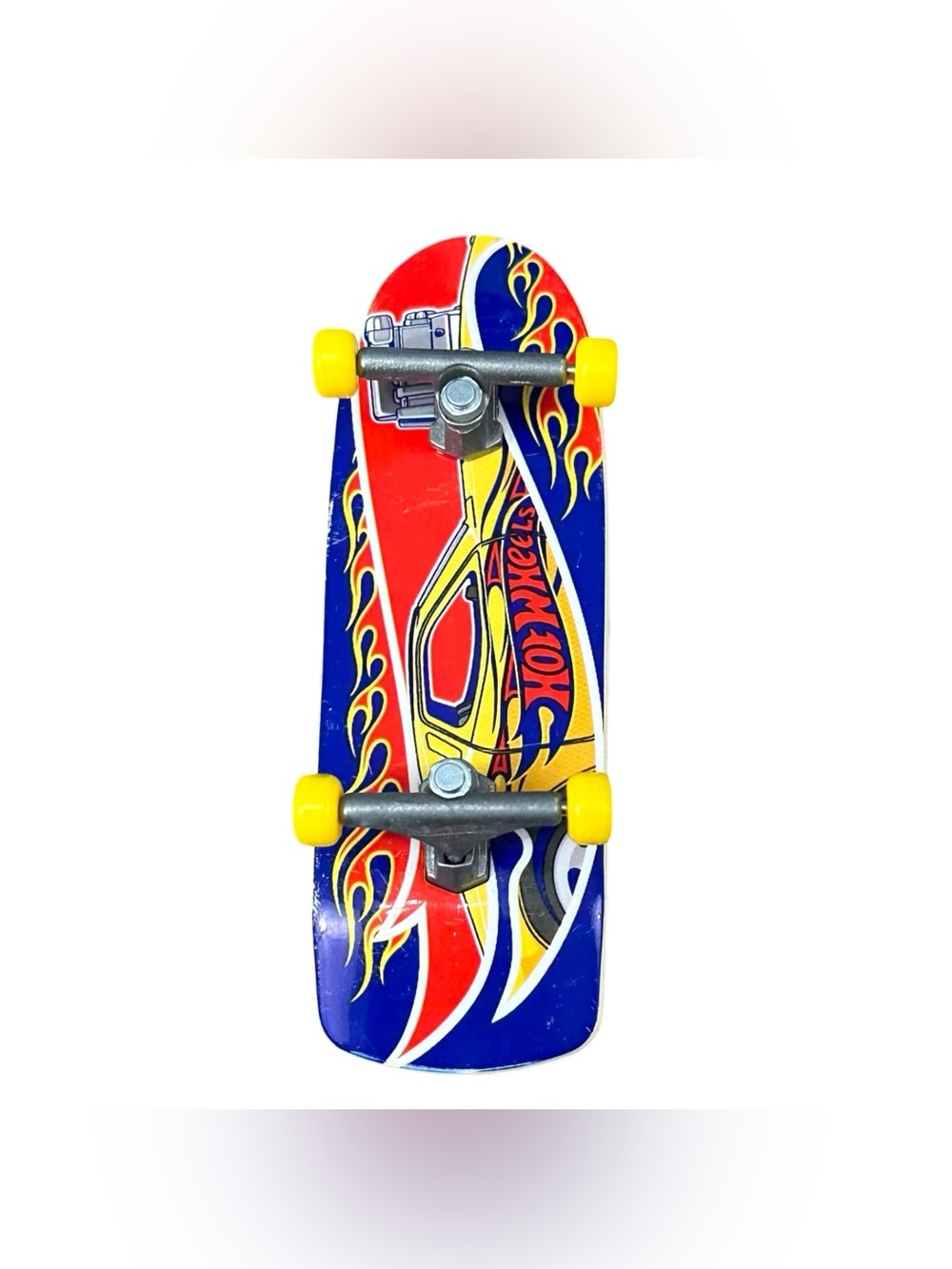 Hot Wheels Fingerboard Skateboard Yellow Wheels Flame Car Design Tech Deck Style